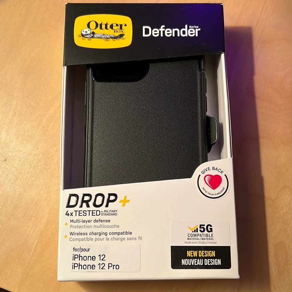 Otterbox Defender Series iPhone 12 and iPhone 12 Pro Case in Black